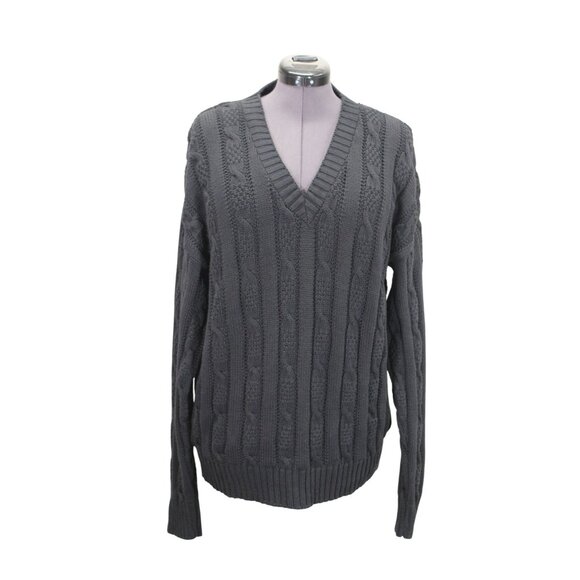 American Crew Club Fisherman Sweater Men’s Size XL Cable Knit V-Neck Vintage - Picture 1 of 10